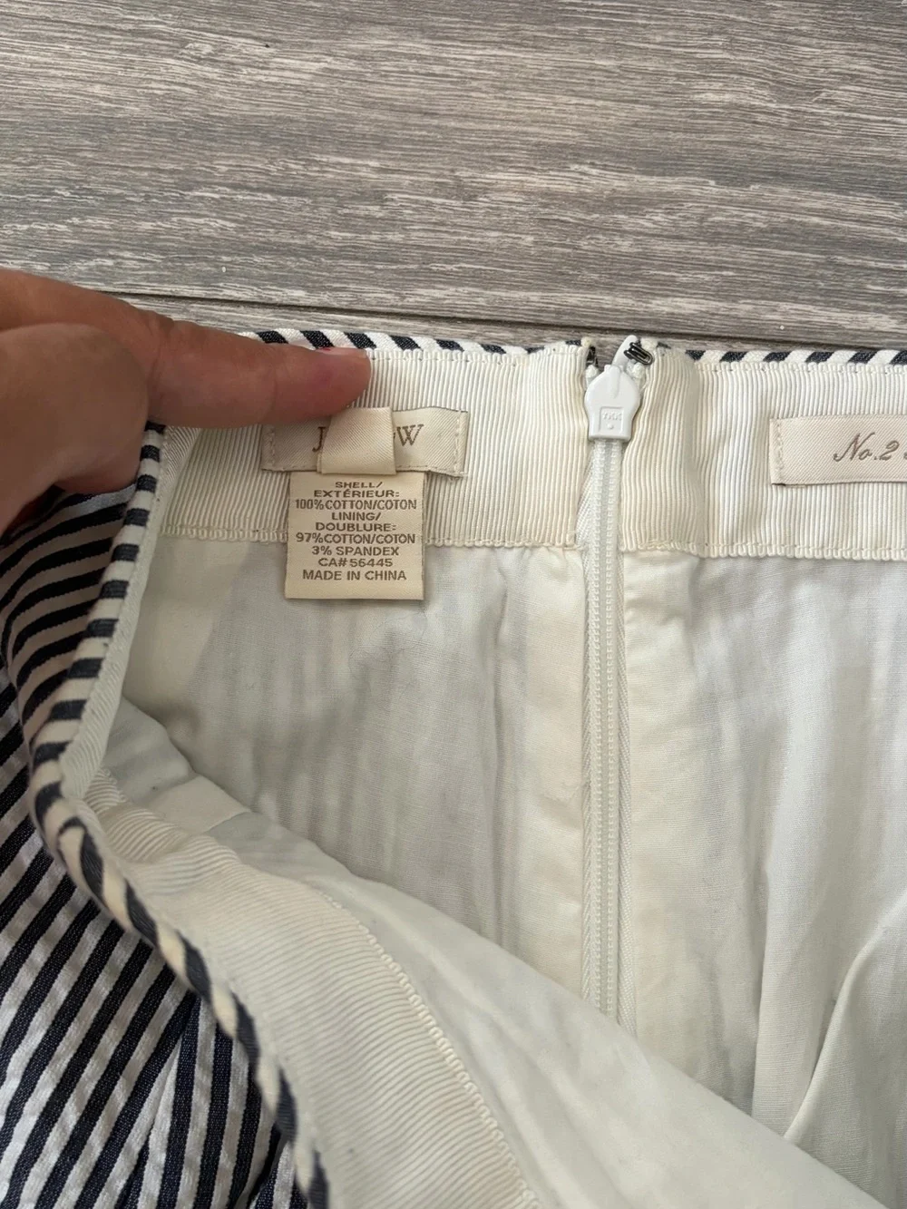 J. Crew Black and White Vertical Stripe Pencil Skirt